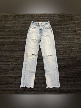 Mousy Vintage Argnett Wide Straight Leg High Rise Distressed  Jeans